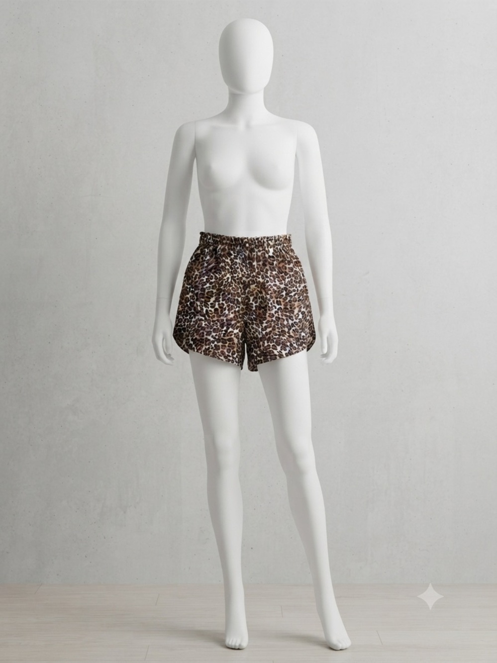Originality Leopard Cheetah Print Shorts Size XL High Waisted Elastic Lounge
